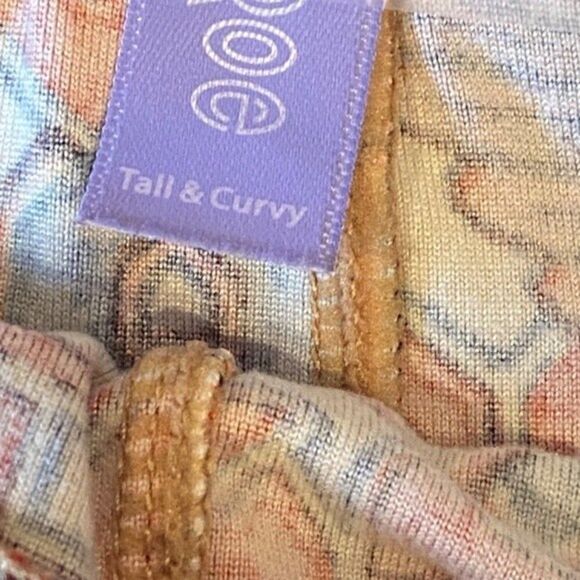 0468 Collectors LuLaRoe Size T & C Leggings Red and Blue Lularoe Logo Pr… - Picture 3 of 4